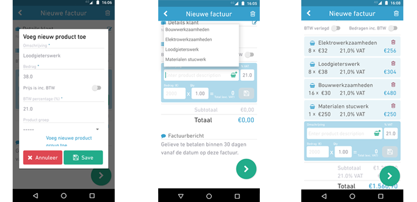 Digitale werkbonnen maken met de Facturatie app